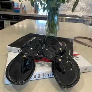 Tory Burch Miller Patent sandals.